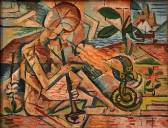 Fakir, der Schlangen zähmt